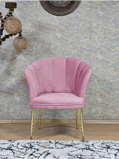 Tekli Gold Kaplama Tel Ayak Papatya Çay Seti Koltuk Takımı , Balkon, Salon, Ofis, Cafe Koltuk Takımı PEMBE Renk Tek Ebat Beden
