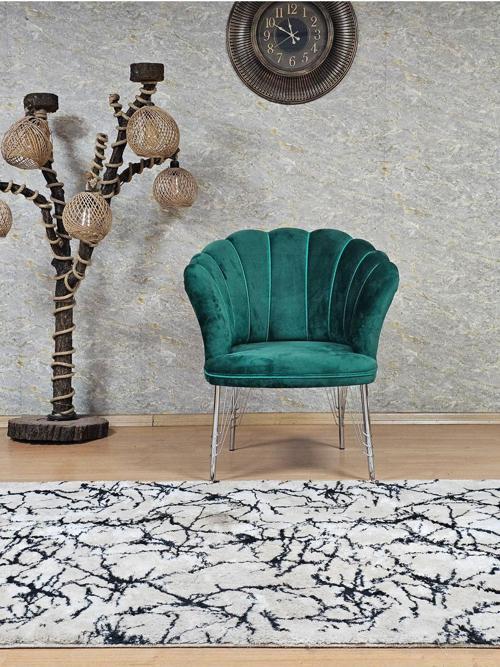 Tekli Krom Kaplama Tel Ayak Papatya Çay Seti Koltuk Tekli Berjer , Balkon, Salon, Ofis, Cafe Koltuk YEŞİL Renk Tek Ebat Beden