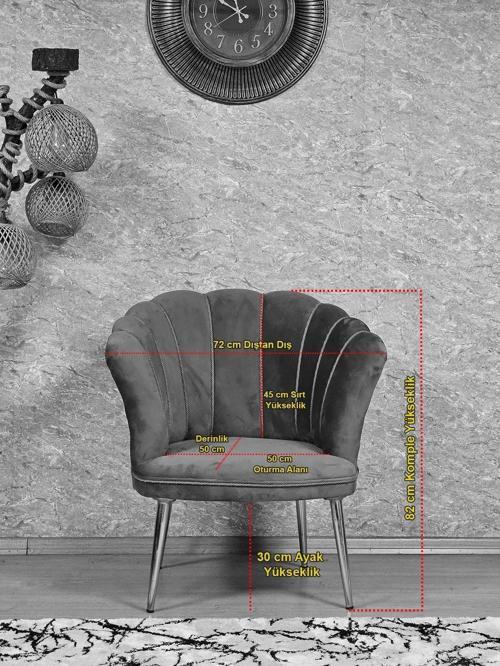Tekli Papatya Çay Seti Koltuk Beyaz Boyalı Sivriltme Ayak, Balkon, Salon, Ofis, Koltuk Takımı GRİ Renk Tek Ebat Beden
