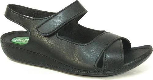 Siyah Jelli Masaj Tabanlı Cırtlı Anatomik Comfort Sandalet