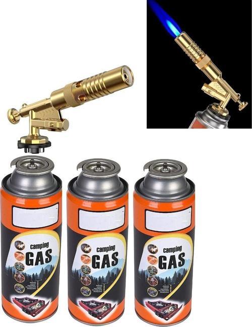 Şaloma Metal Pürmüz Başlık Ve 3 Adet Gaz Seti Tamirci Kaynak Çakmağı Çakmaklı Pürmüz Kafası Torch