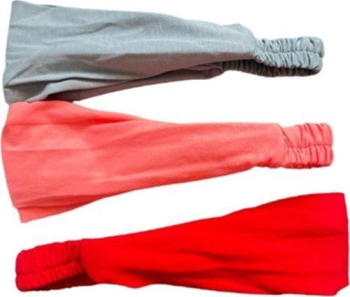 - Renkli Penye Lastikli Pamuklu Desensiz Paraşüt Bandana Penye Saç Bandı 3 Adet