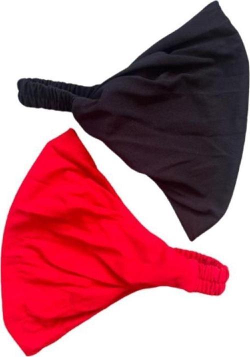 - Renkli Penye Lastikli Pamuklu Desensiz Paraşüt Bandana Penye Saç Bandı 2 Adet