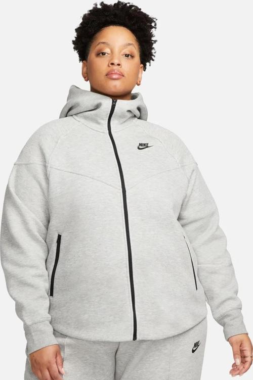Sportswear Tech Fleece Full Zip Hoodie Dark Heather Grey Kadın Kapüşonlu Sweatshirt Gri
