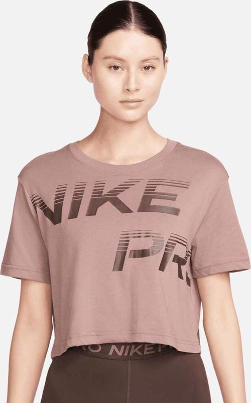 Pro Dri Fit Graphics Loose Fit T-shirt Kadın Crop Büyük Beden Günlük Tişört Kahve