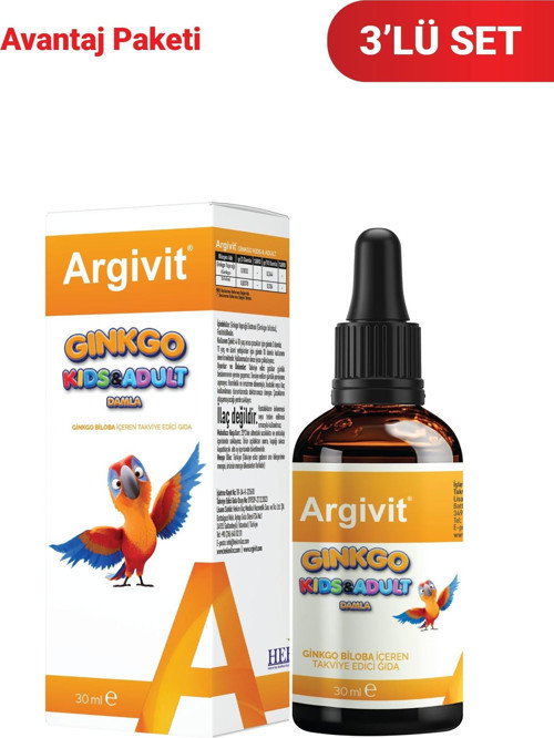 Ginkgo Kids & Adult Damla 3'lü Paket 30 ml (Ginkgo Biloba)