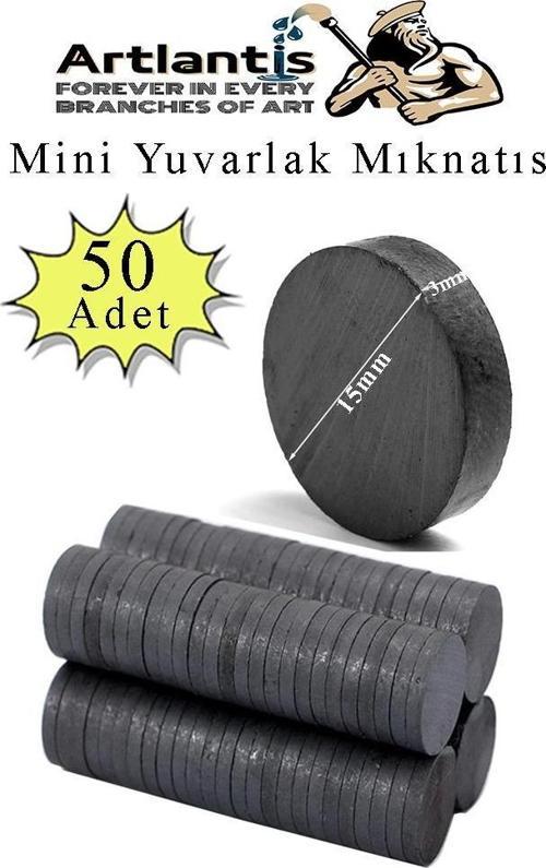 Yuvarlak Mıknatıs Mini 50 Adet 15x3 mm Mini Mıknatıs Seramik Kömür Mıknatıs Nişan Düğün Sünnet Çok Amaçlı Süsleme Mıknat