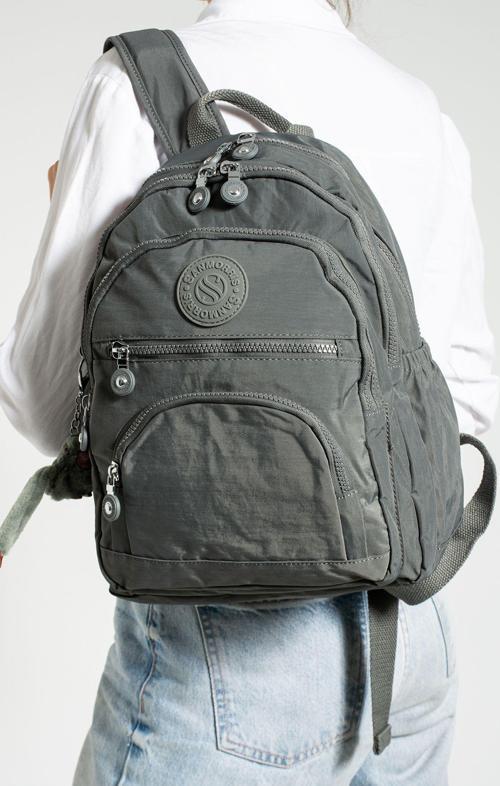 Unisex Suya Dayanıklı Krinkıl Kumaş Çok Gözlü Orta Boy Laptop Okul ve Sırt Çantası