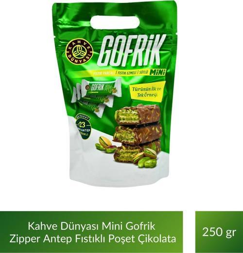Mini Gofrik Zipper Antep Fıstıklı Gofrik Poşet Çikolata 250 gr
