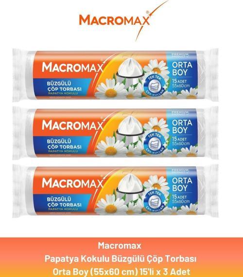 Büzgülü Papatya Çöp Torbası Orta Boy 15'li x 3 Adet