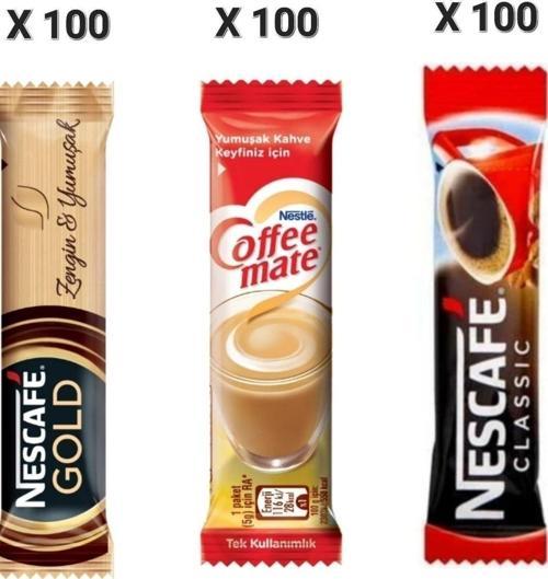 Gold 2  gr x100'lü+nestle Coffee Mate 5 gr x100'lü+ Classic 2 gr x100'lü