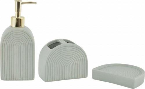 Yeşil Bali 3 Parça Banyo Seti Yeşil Seramik 3 Parça