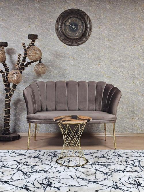 İkili Gold Kaplama Tel Ayak Papatya Çay Seti Koltuk Takımı , Balkon, Salon, Ofis, Cafe Koltuk Takımı KAHVERENGİ Renk Tek Ebat Beden