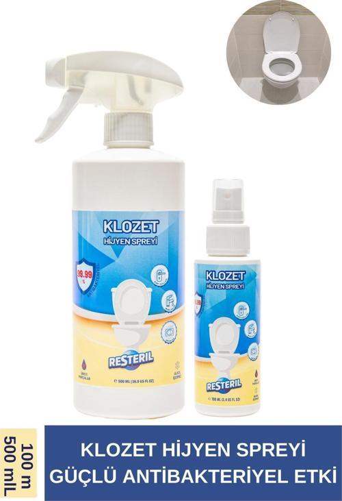Resteril Klozet Kapağı Dezenfektan Sprey Alkolsüz Parfümsüz %99.99 Sterilizasyon Çanta Boy 100-500ml