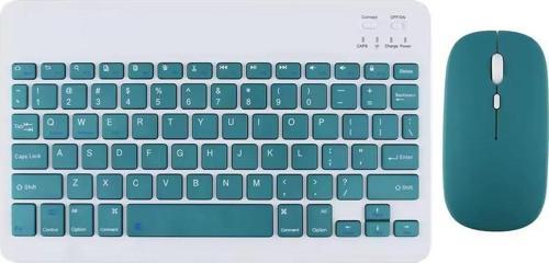 Kablosuz Klavye ve Mouse Set Type-C Şarjlı Bluetooth 2.4G Bağlantlılı Yeşil