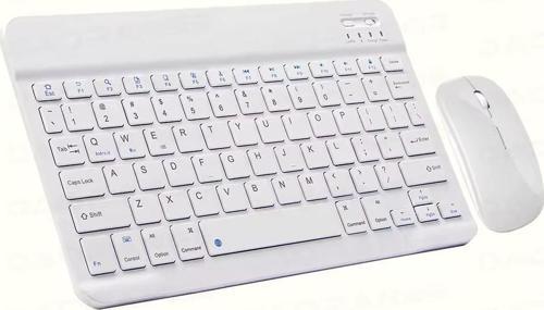 Kablosuz Klavye ve Mouse Set Type-C Şarjlı Bluetooth 2.4G Bağlantlılı Beyaz