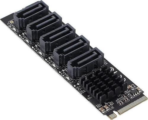 M.2 NGFF B-KEY SATA'dan 5 bağlantı noktalı SATA3 6Gbps genişletme kartı JM575 ana kontrol PH57
