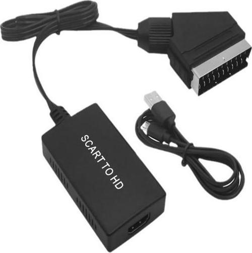 Scart-Kablo Hd Adaptörü 720P 1080P Video Ses Dönüştürücü Çevirici Tv Monitör Projektör İçin Adaptör