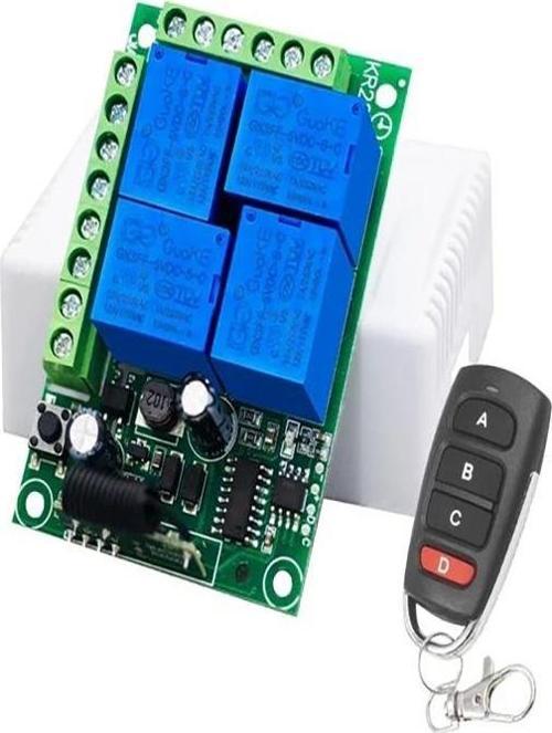 433Mhz Kablosuz Uzaktan Kumanda AC110V 220V Röle 4CH Mini Alıcı Verici Set Işık ve Garaj Kapısı İçin