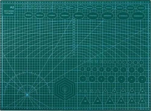 A2 Kesim Matı Kesme Matı 45x60cm Yeşil Patchwork - Kesme Tablası - Kesim Altlığı - Cutting Mat