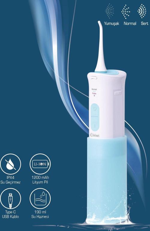 Ktb-6050 Taşınabilir Ağız Duşu Şarj Edilebilir Diş Protez Bakım Ve Ağız Duşu-Mavi