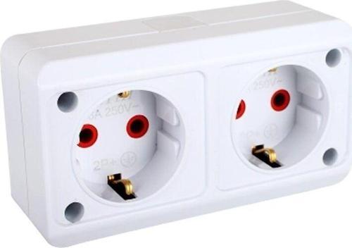 Priz İkili Topraklı Sıva Üstü Yakut Fetih 850-00-23