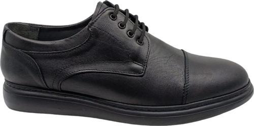 150 Erkek Siyah Bağcıklı Hakiki Deri Büyük Numara Ayakkabı