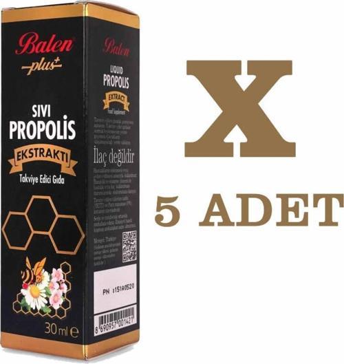 5 Kutu - Balen Sıvı Propolis Ekstraktı Su Bazlı 30 Ml