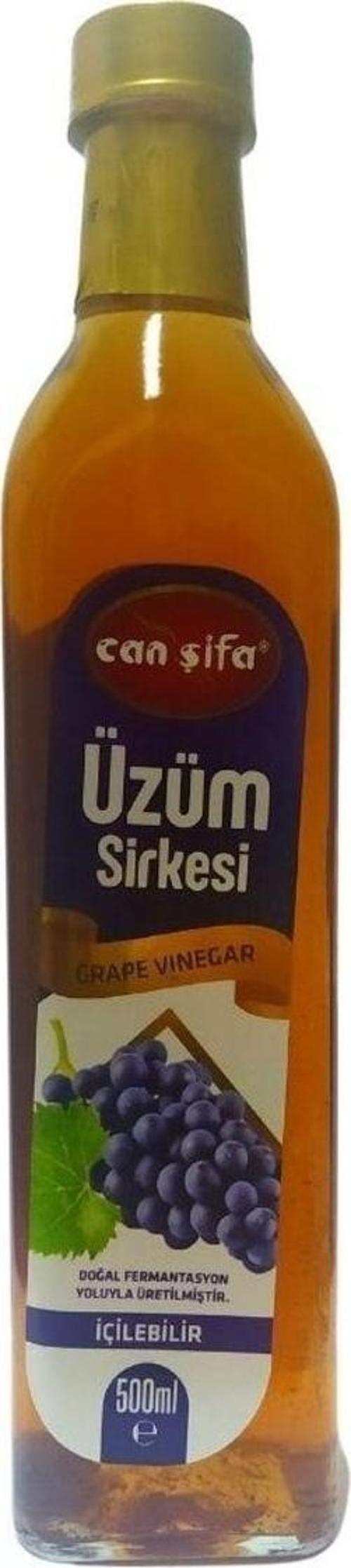 Canşifa Doğal Fermantasyon Katkısız Üzüm Sirkesi Cam Şişe 500 Ml