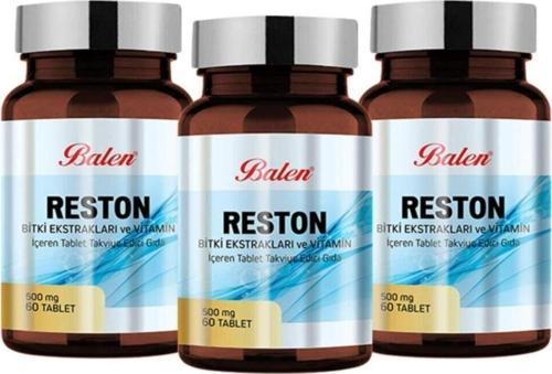 Reston Bitki Ekstraktları Ve Vitamin 500 Mg 60 Kapsül 3 Adet