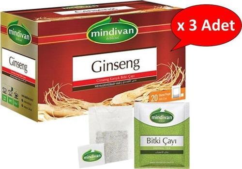 Mindivan Ginseng Karışık Bitki Çayı 1.5 Gr X 20 Süzen Poşet X 3 Adet