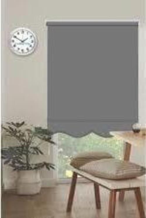 Antrasit Mat Etek Dilimli Stor Perde