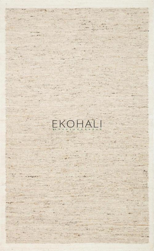 Lhasa Koleksiyonu Yün ve Jüt ile Üretilen Örme El Dokuma Halı LHS 01 Grey Cream