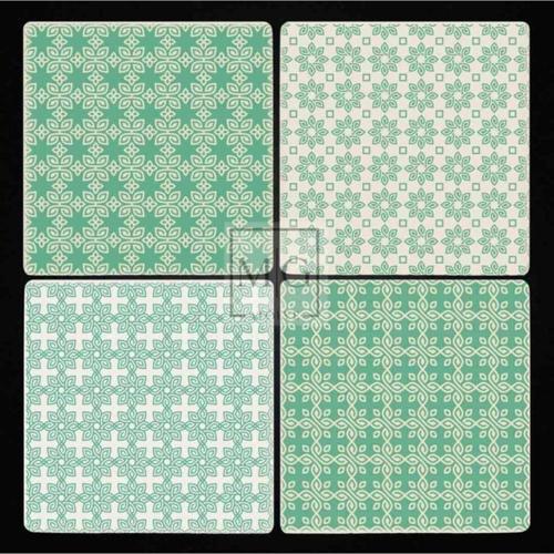 Uv Baskılı Doğal Taş Bardak Altı 4 Lü 10 Cm X 10 Cm Otantik Motifli