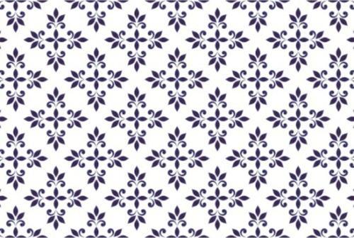 Mavi Lacivert Çini Desenli Pvc Çift Taraflı 6'Lı Amerikan Servis Takımı