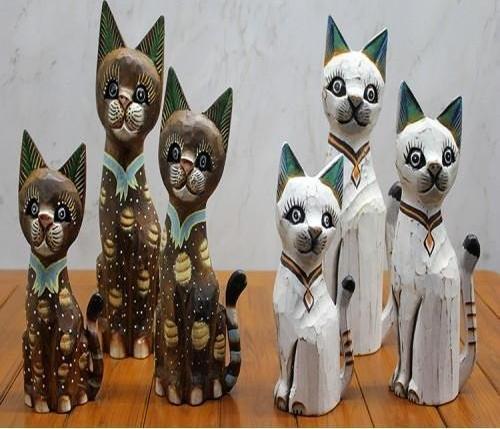 Ahşap 3'lü Kedi Seti 50 Cm Model 3
