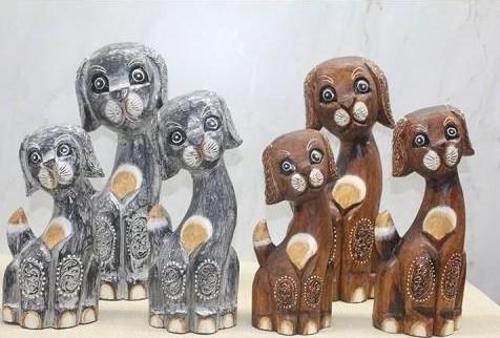 Ahşap 3'lü Köpek Seti