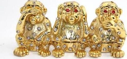 Swarovski Taşlı 3'lü Maymun Seti