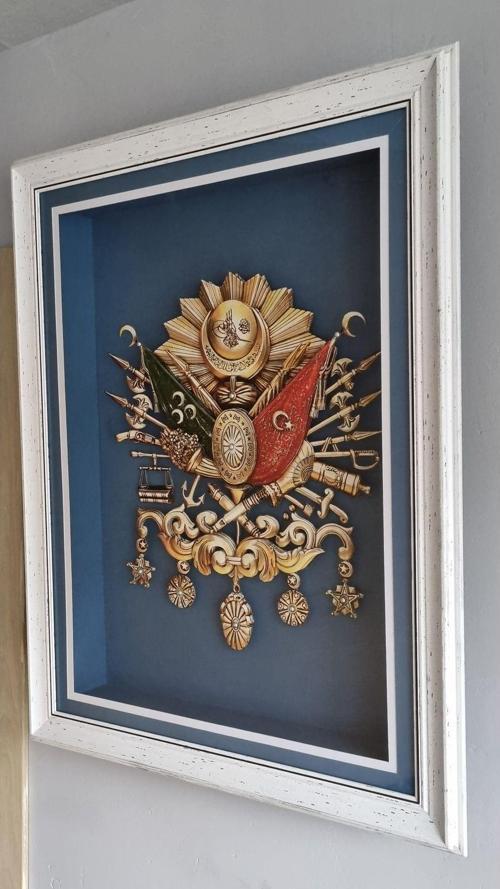 Osmanlı Turası Temalı - Üç Boyutlu Rölyef Tablo  80X62 Cm