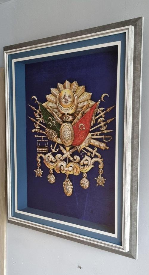 Osmanlı Turası Temalı - Üç Boyutlu Rölyef Tablo  80X62 Cm
