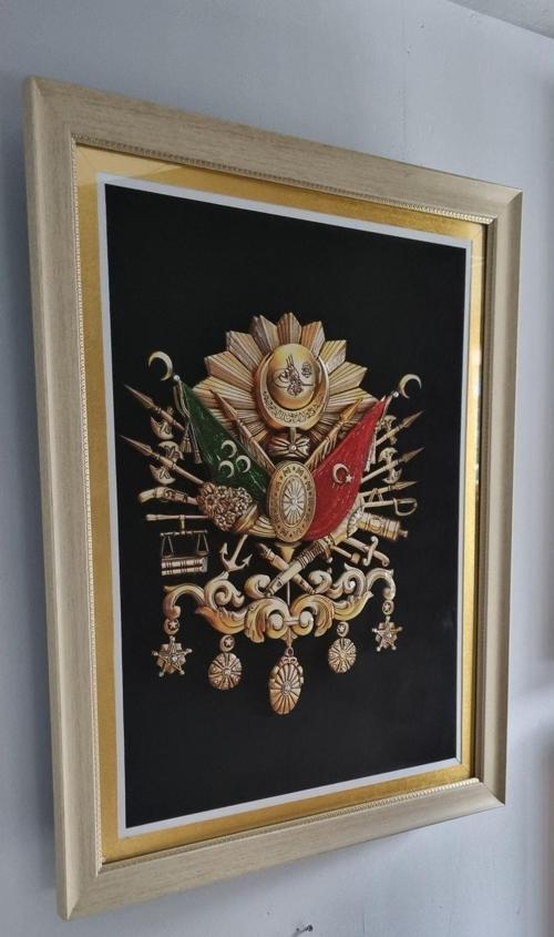 Osmanlı Turası Temalı - Üç Boyutlu Rölyef Tablo  80X62 Cm