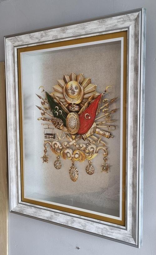 Osmanlı Turası Temalı - Üç Boyutlu Rölyef Tablo  82X63 Cm