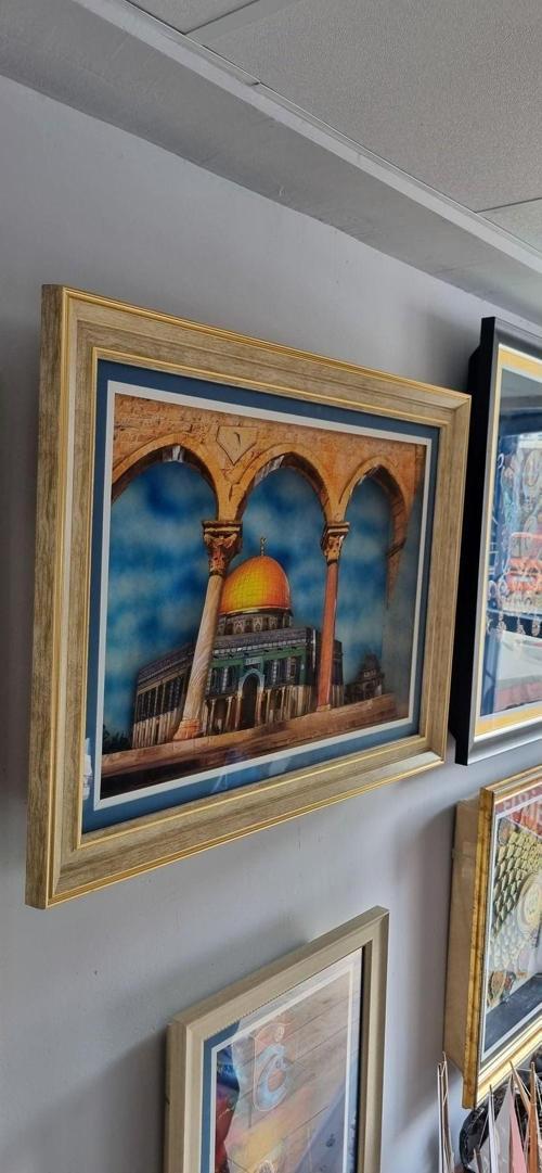 Üç Boyutlu - Mescid-İ Aksa ( Kubbetü'S-Sahre) Temalı Rölyef Tablo  - 82X62 Cm