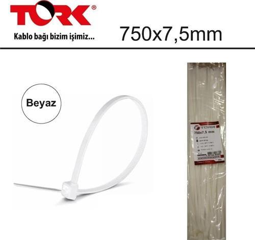 TRK-750-7,5mm Beyaz 100lü Kablo Bağı