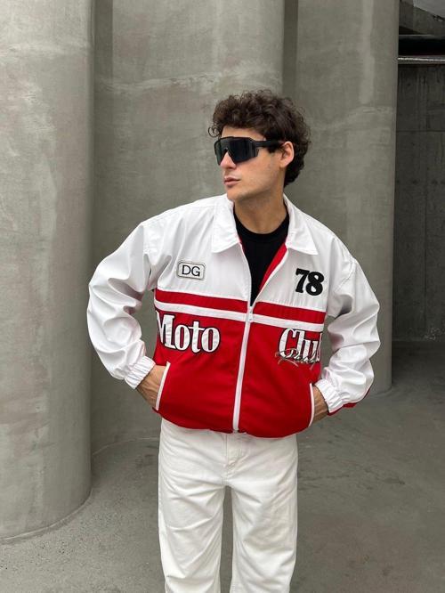 Erkek Oversize Nakışlı Kolej Ceket