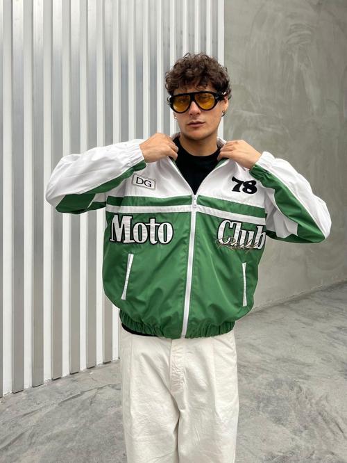 Erkek Oversize Nakışlı Kolej Ceket