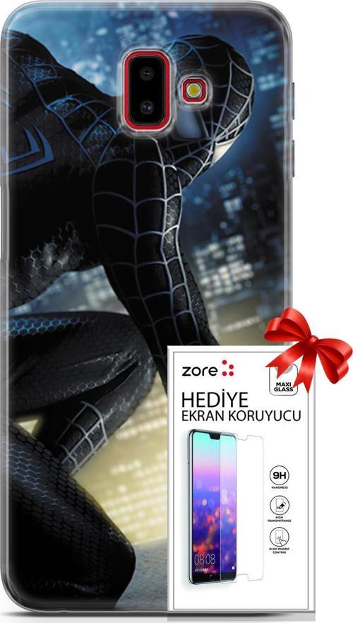 Samsung Galaxy J6 Plus Kılıf Orijinal Seri Supers 21 Spider Man Duvar Kağıdı Darbe Önleyici Kapak +Ekran Koruyucu