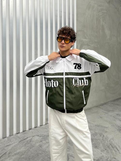 Erkek Oversize Nakışlı Kolej Ceket