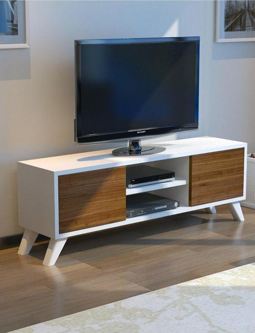 IRMAK DÜNYASI Irmak Mobilya Tv Sehpası Tv Ünitesi Ceviz Beyaz Yaşam Ünitesi Duvar Ünitesi Mini Tv Sehpası