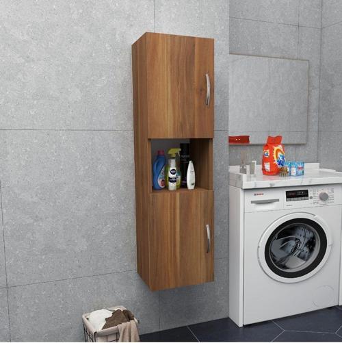 IRMAK DÜNYASI 2 Kapaklı Bölmeli Banyo Asma Boy Dolabı 2 kapılı Çok Amaçlı Duvara Monteli Dolap
